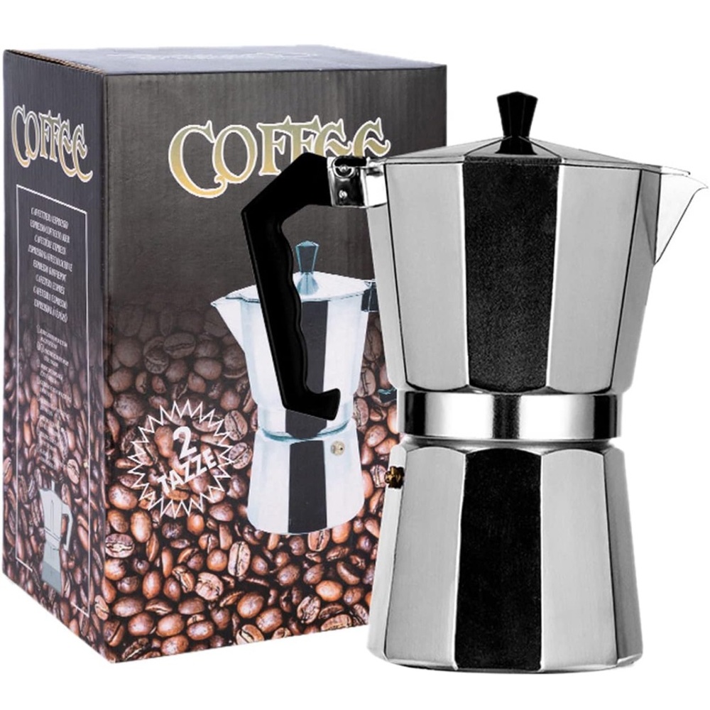Stainless Steel Silver Moka Pot Espresso Maker - Silver